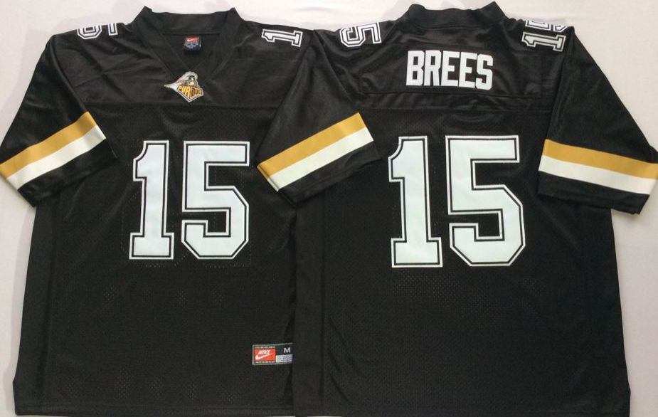Men Purdue Boilermakers #15 Brees Black Nike 2025 NCAA Jersey